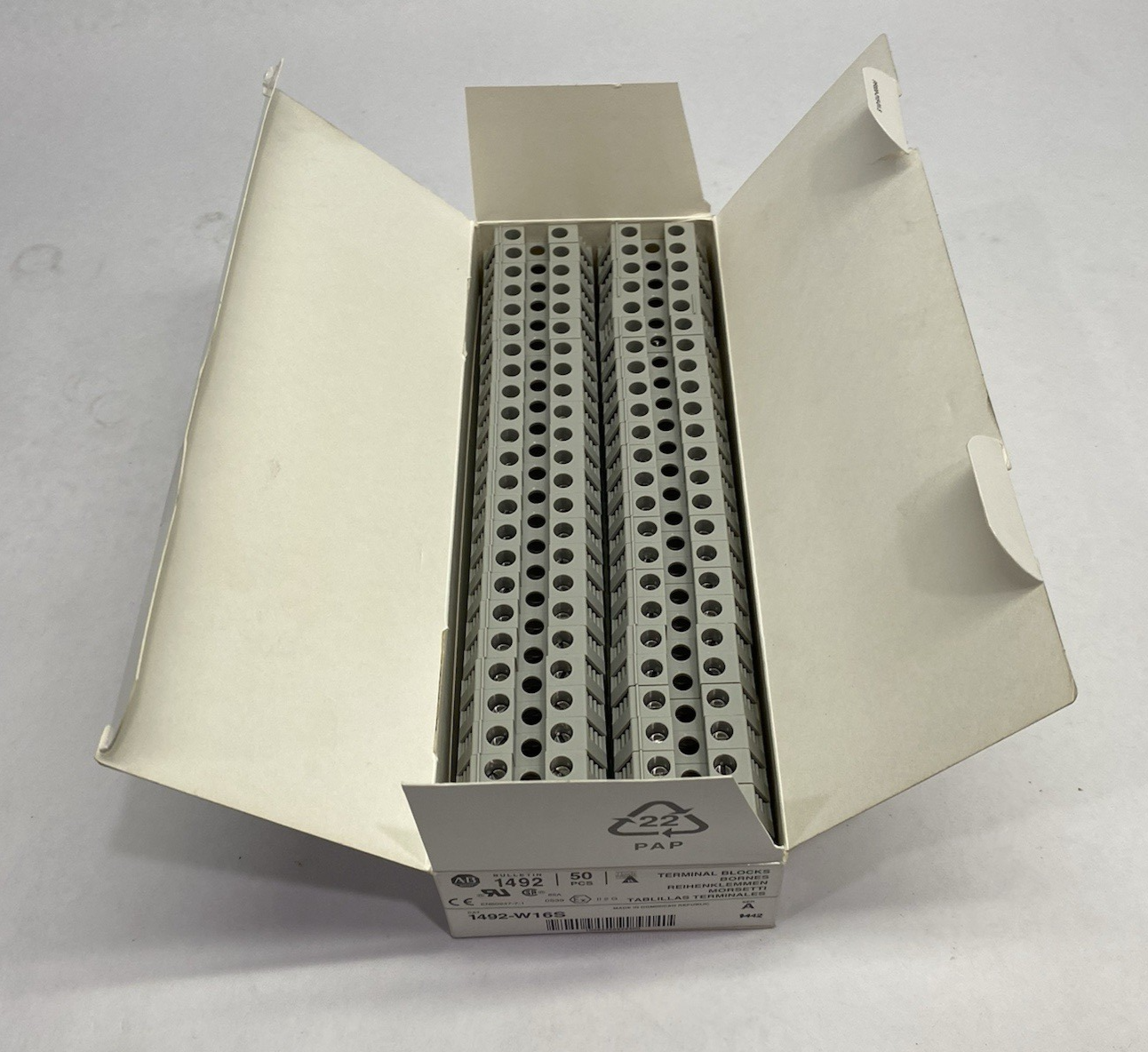 1492-W16S | Allen Bradley Ser. A Terminal Blocks, Space-Saver, Gray, PKG OF 50 - New – Open box - Maverick Industrial Sales