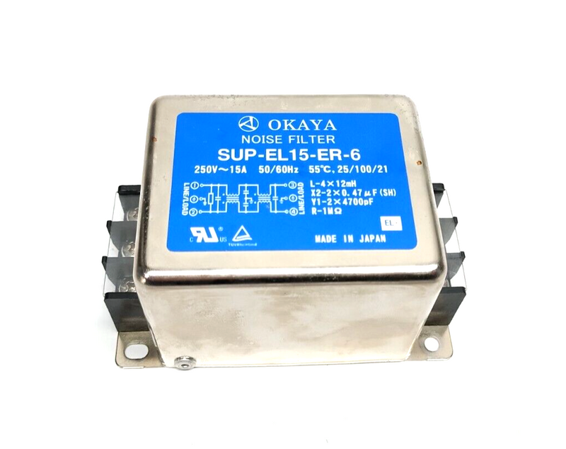Okaya SUP-EL15-ER-6 Noise filter 250V 15A - Maverick Industrial Sales