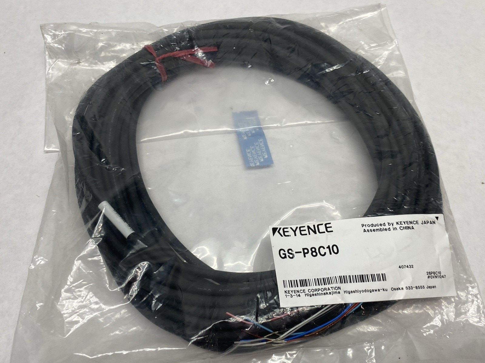 GS-P8C10 | Keyence Standard M12 Connector Type Cable 8-Pin 10m - New - Maverick Industrial Sales