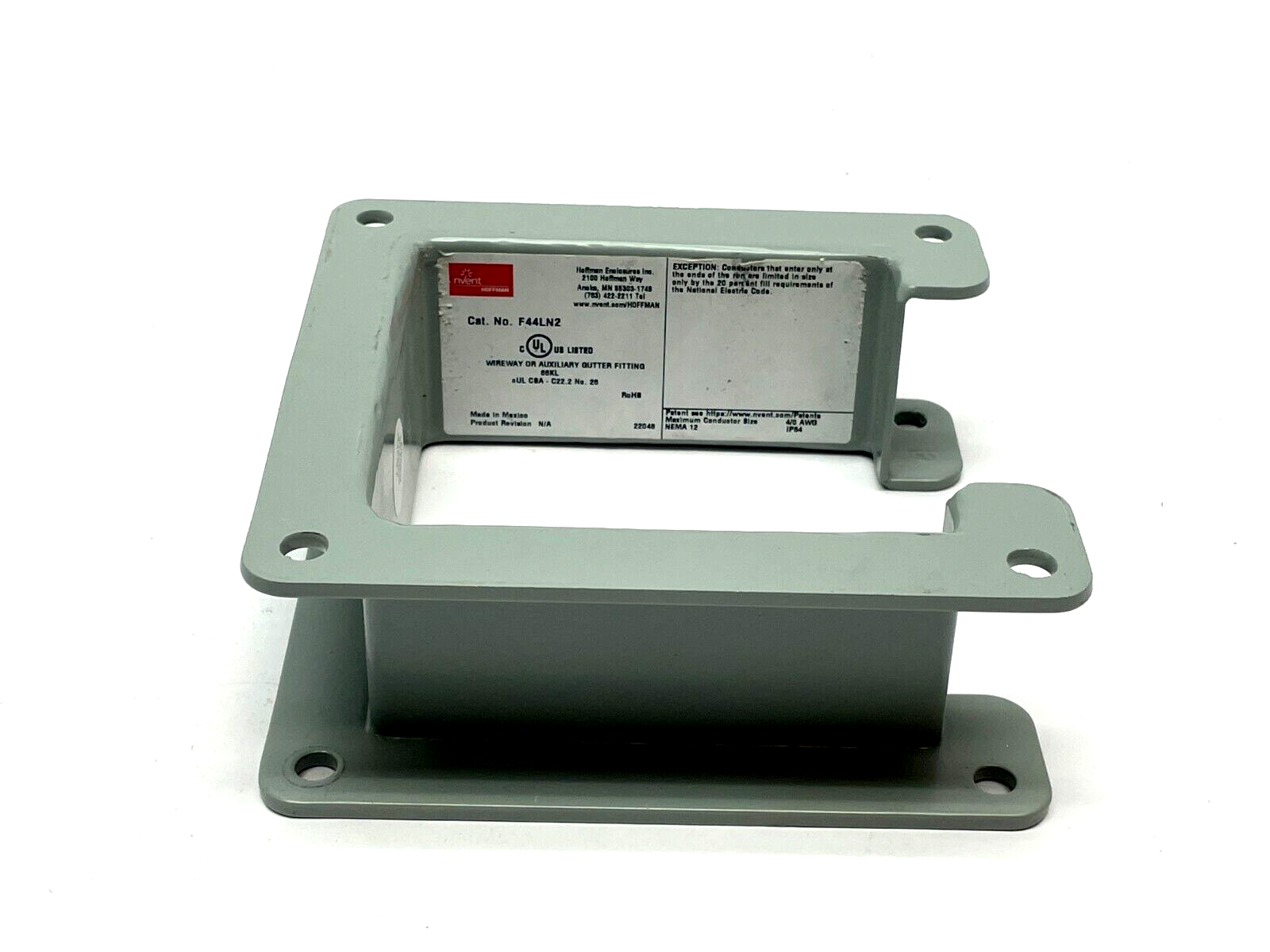 F44LN2 | Hoffman Nipple Lay-in Hinged-Cover 4 x4 x 2 Gray LOT OF 2 - Used - Maverick Industrial Sales