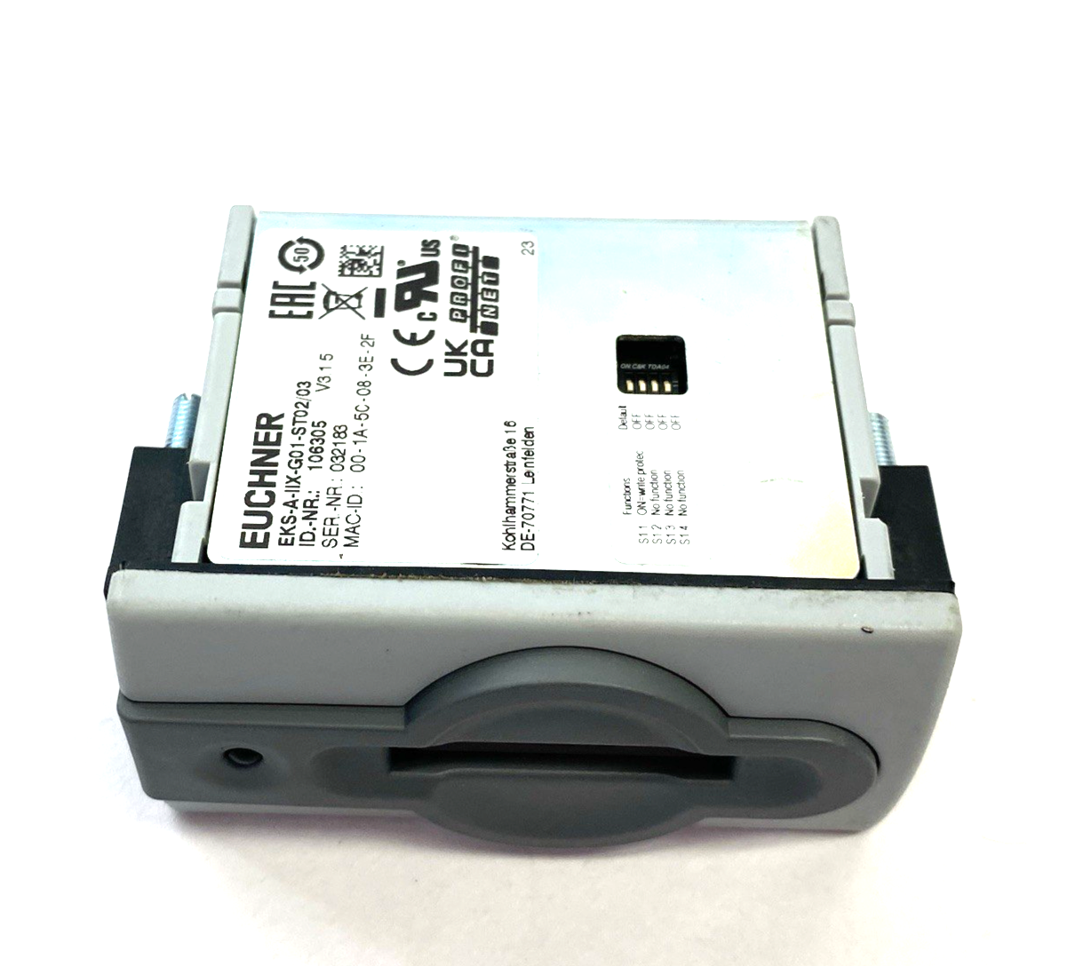 EKS-A-IIX-G01-ST02/03 | Euchner PROFINET Interface Electronic Key Adapter 106305 - Used - Maverick Industrial Sales