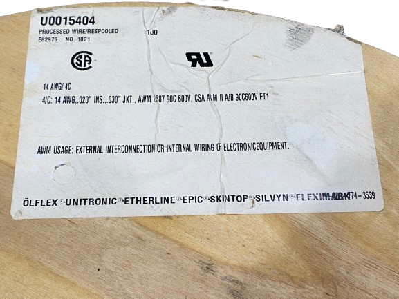 Lapp 15404 Unshielded Gray Power Control Cable 14AWG LOT OF 10' - Maverick Industrial Sales