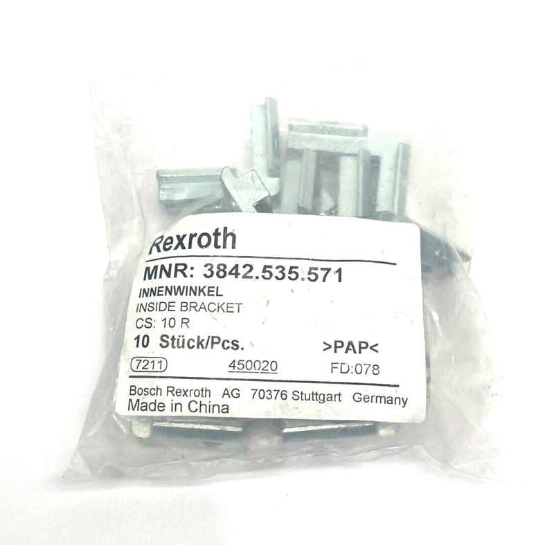 Bosch Rexroth 3842535571 Hidden Corner Extrusion Connector CS: 10 R PKG OF 10 - Maverick Industrial Sales