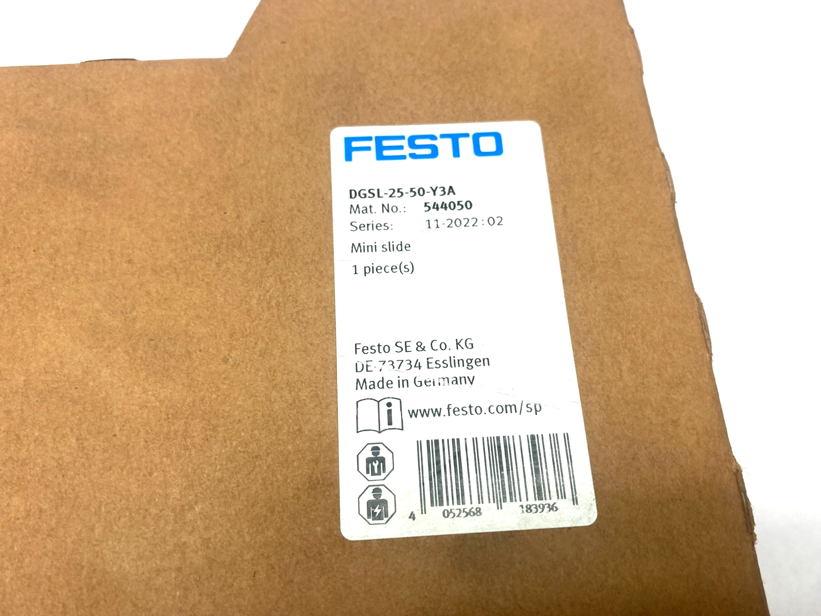 Festo DGSL-25-50-Y3A Mini Slide 32mm Bore 50mm Stroke 544050 - Maverick Industrial Sales
