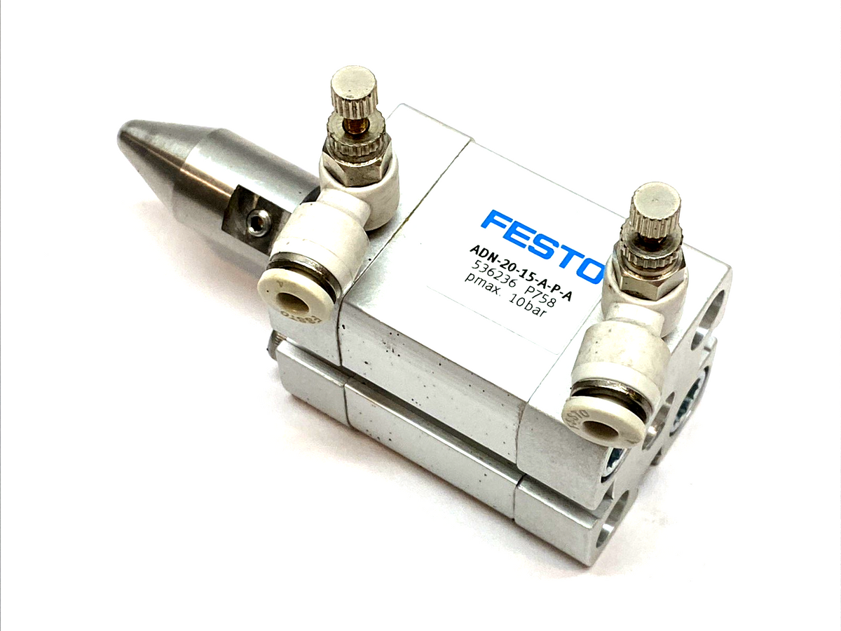 ADN-20-15-A-P-A | Festo Compact Pneumatic Cylinder 20mm Bore 15mm Stroke 536236 - Used - Maverick Industrial Sales