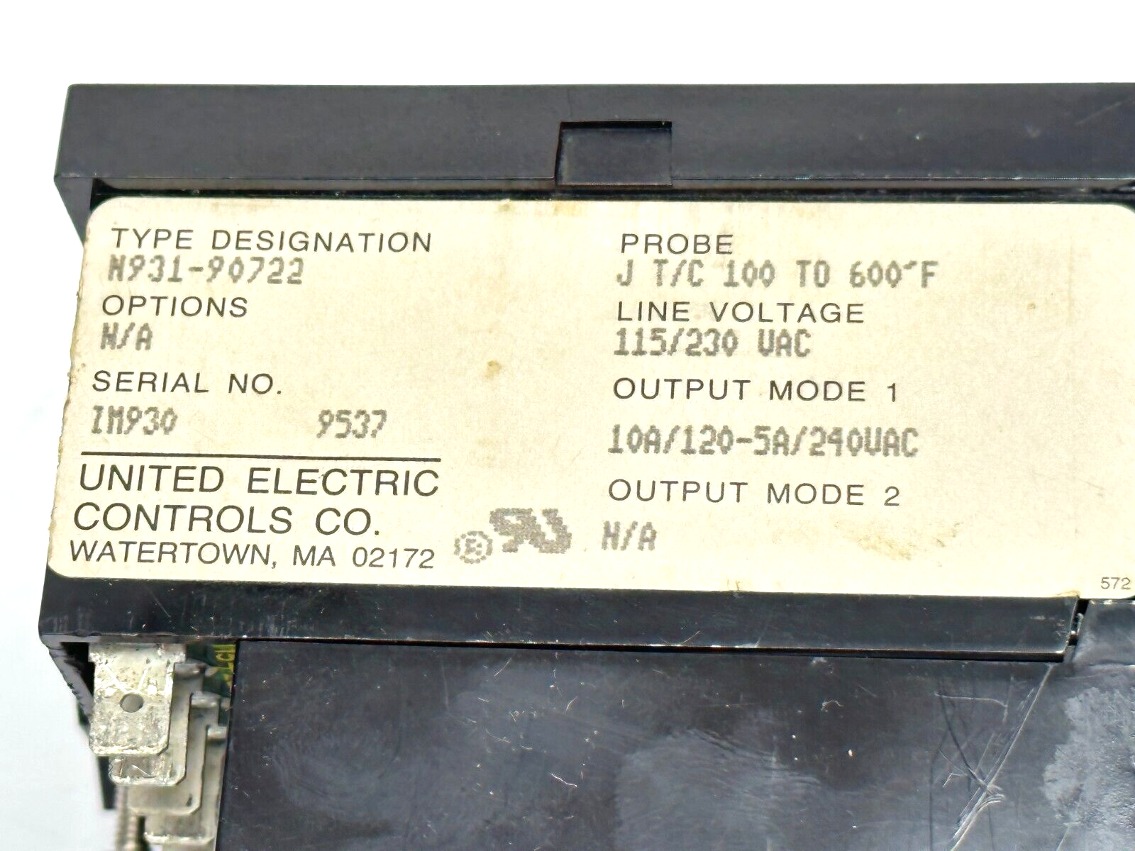 United Electric Controls N931-90722 Temperature Controller Probe J/TC 100 To 600 - Maverick Industrial Sales