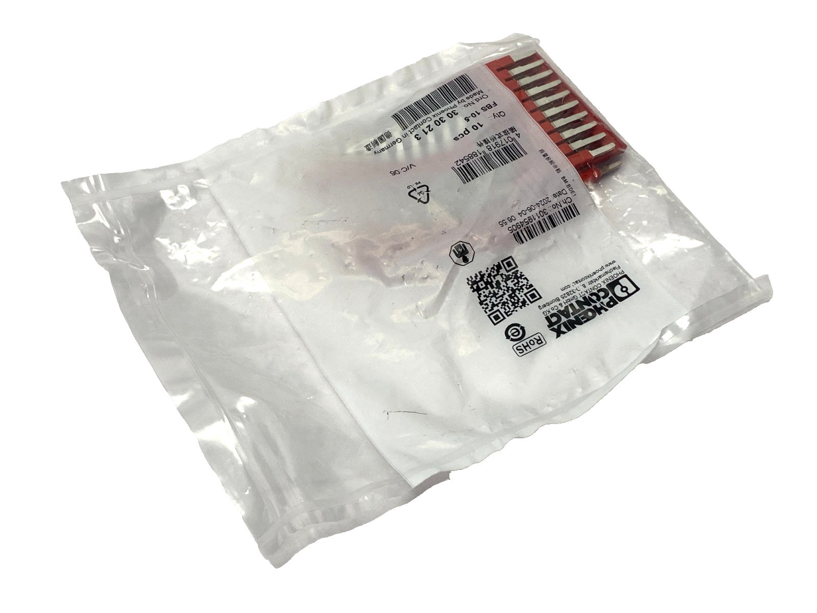 FBS 10-5 | Phoenix Contact Plug-In Bridge 10-Pos 23mm Length 3030213 PKG OF 10 - New - Maverick Industrial Sales
