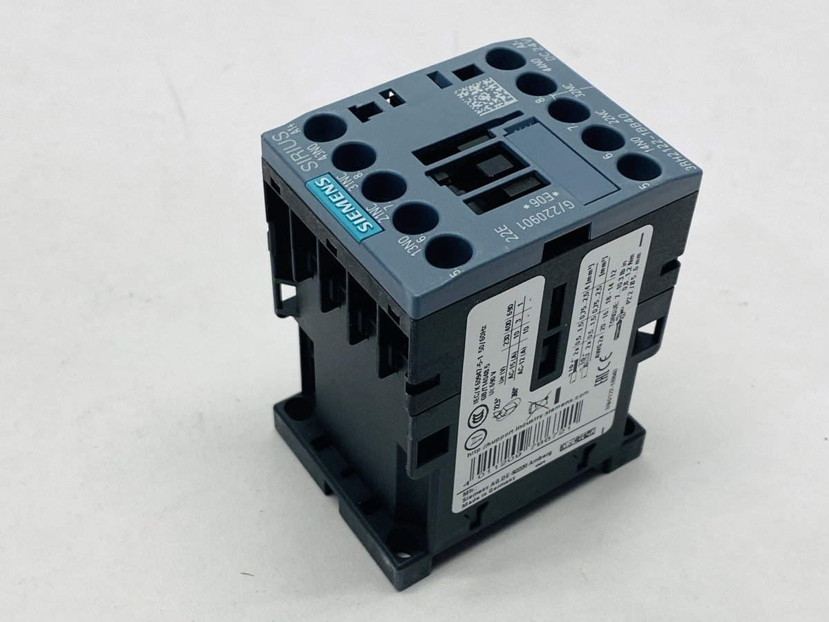 3RH2122-1BB40 | Siemens Contactor Relay 2 NO + 2 NC 24VDC - New – Open box - Maverick Industrial Sales