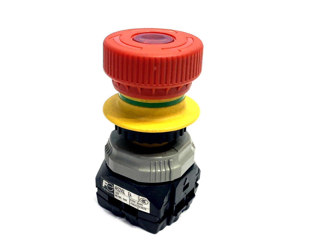 Fuji Electric AR22VQL-01EAR Emergency Stop Pushbutton 22mm Mounting 40mm Head - Maverick Industrial Sales