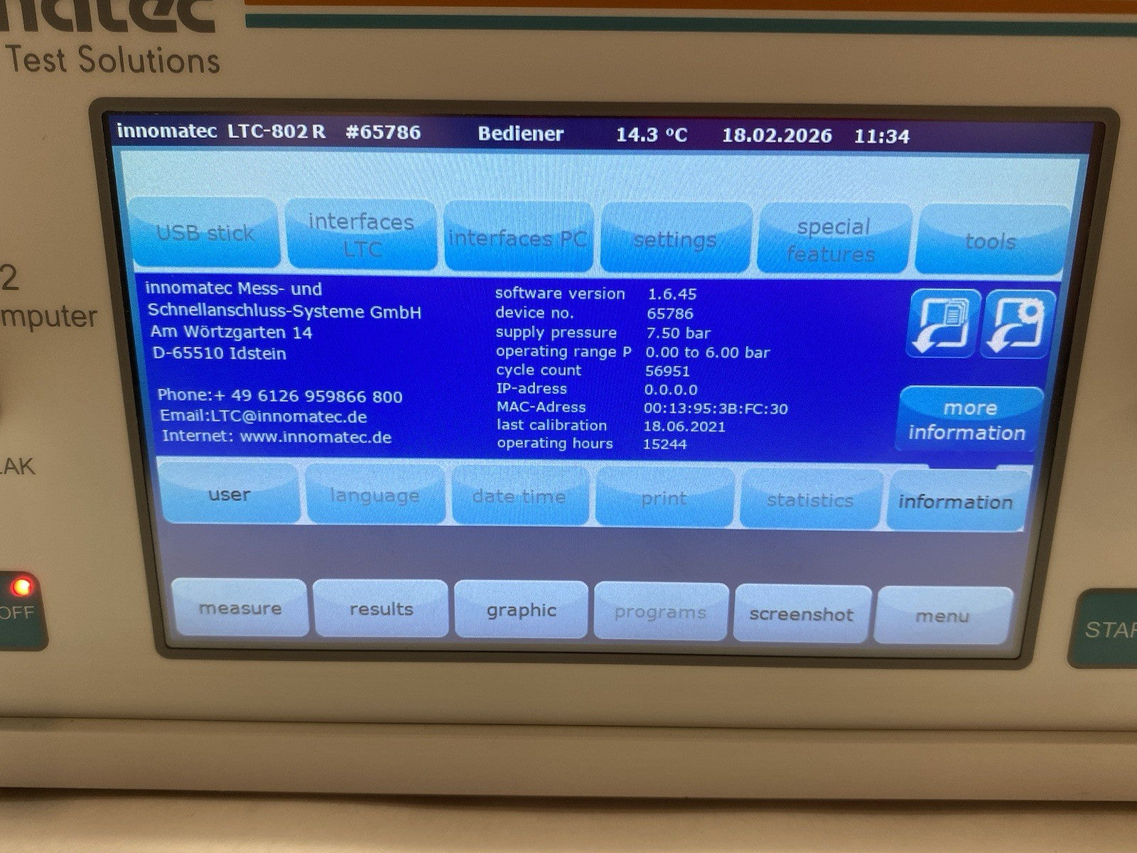 Innomatec LTC-802 Configurable Leak Test Computer, Single Channel, Kit - Maverick Industrial Sales