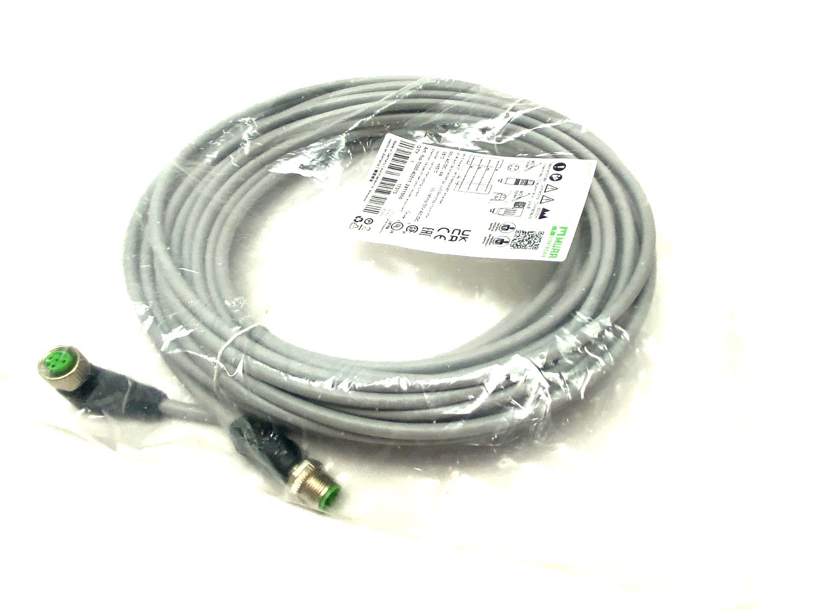 Murrelektronik 7000-40511-2411500 Cordset M12 male 0° / M12 female 90° A-cod. - Maverick Industrial Sales