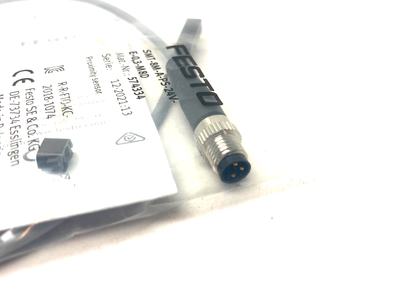 Festo SMT-8M-A-PS-24V-E-0,3-M8D Proximity Sensor M8 3-Pin PNP 574334 - Maverick Industrial Sales