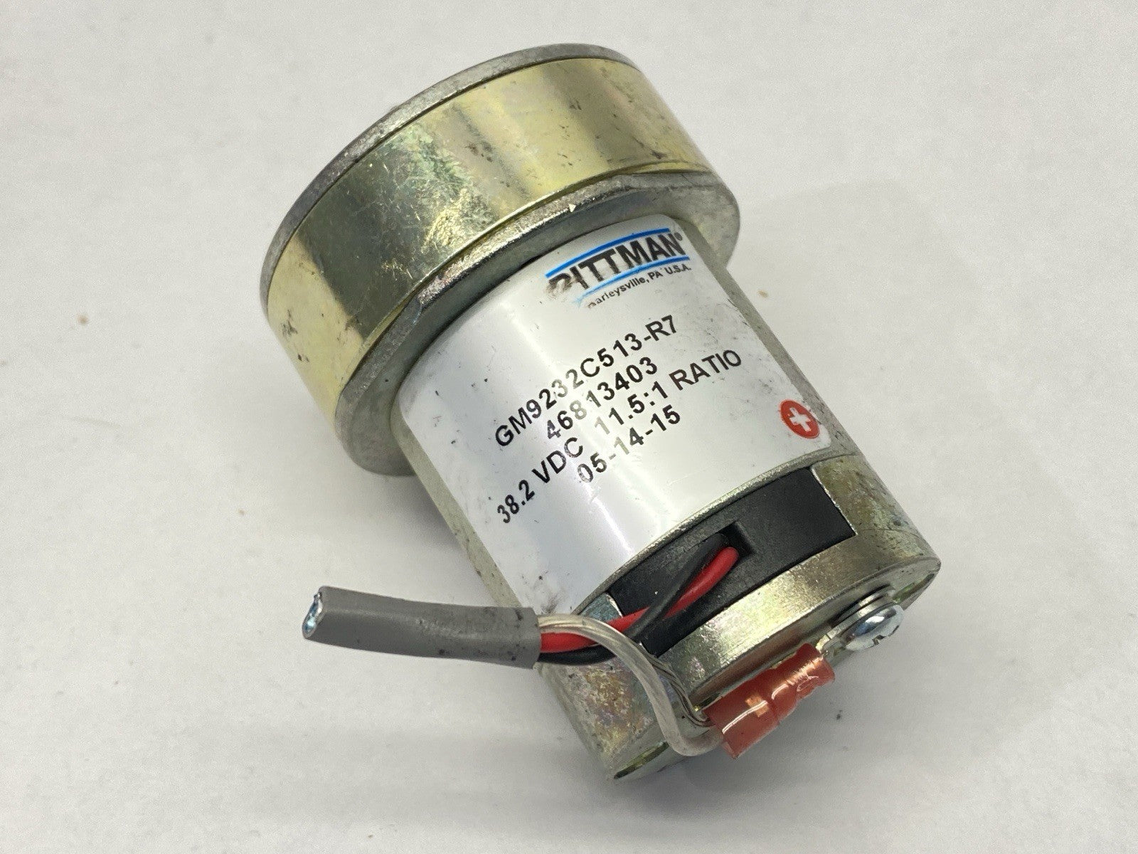 | Ametek Pittman GM9232C513-R7 Gearmotor 38.2VDC 11.5:1 Ratio 46813403 CUT CORD - Used - Maverick Industrial Sales