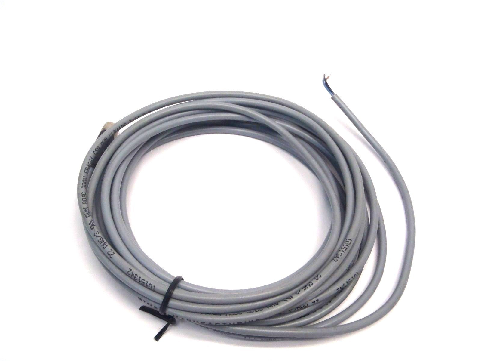 Bimba Gray 15 Foot M8 Cordset to Flying Leads 3 Wire 300V 22AWG - Maverick Industrial Sales