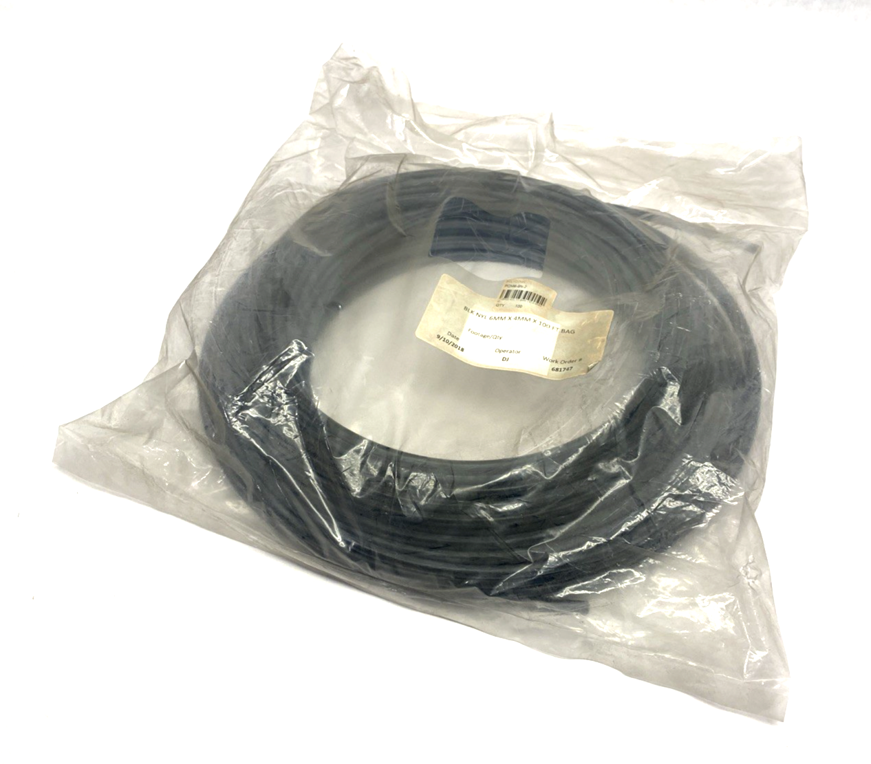 PCNM-6N-2 | Polyconn Nylon Tubing, Black, 6mm O.D. x 4mm I.D. x 100FT Length - New Other - Maverick Industrial Sales
