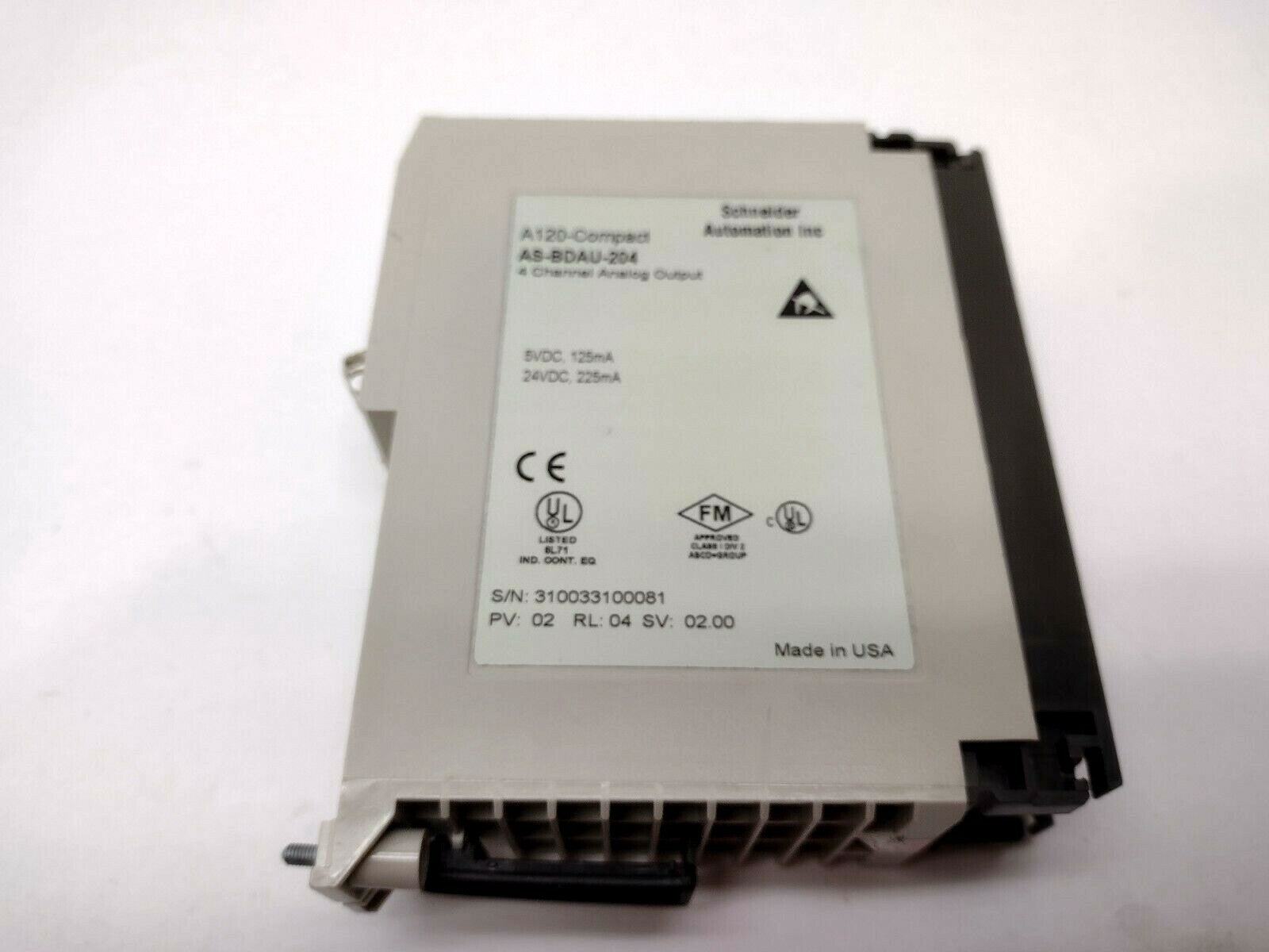 Schneider Automation AS-BDAU-204 A120-Compact 4 Channel Analog Output Module - Maverick Industrial Sales