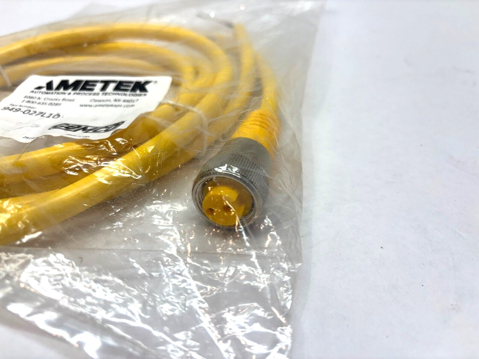 Ametek 949-027L10 2-Pin 2-Wire Cable Cordset, U2-22579, 2914U - Maverick Industrial Sales