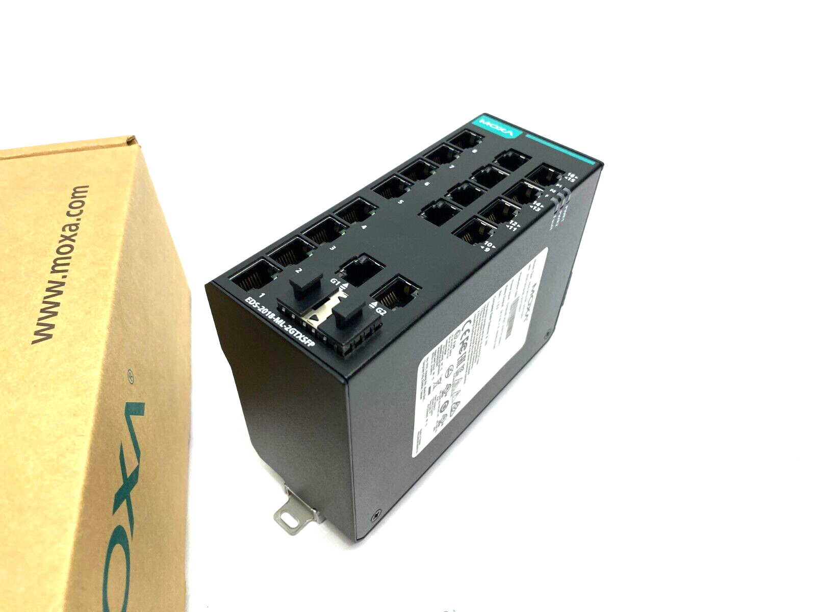 Moxa EDS-2018-ML-2GTXSFP Unmanaged Gigabit Ethernet Switch 18-Port V1.0.0 - Maverick Industrial Sales