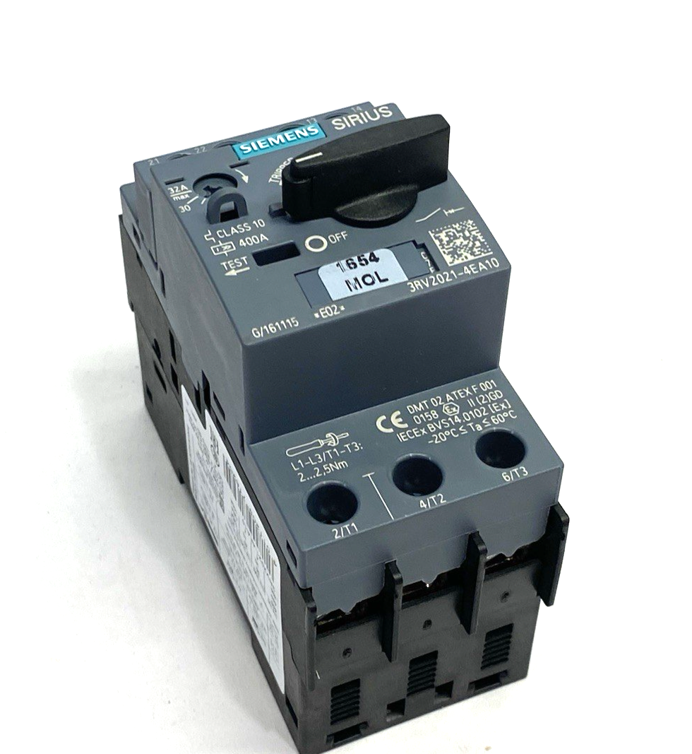 Siemens 3RV2021-4EA10 SIRIUS Motor Protection Circuit Breaker Size S00 - Maverick Industrial Sales
