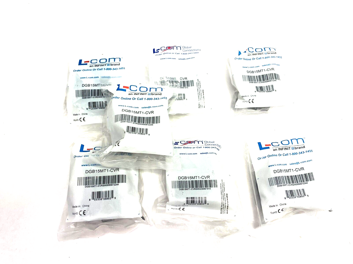 DGB15MT1-CVR | L-Com Termination Connector Cover Black LOT OF 7 - Maverick Industrial Sales