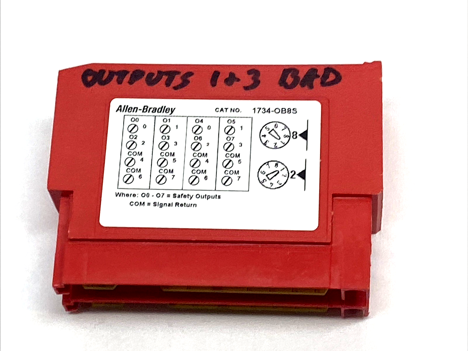 1734-OB8S | Allen-Bradley POINT Guard I/O 8pt 24VDC Safety Output Module - For parts or not working - Maverick Industrial Sales