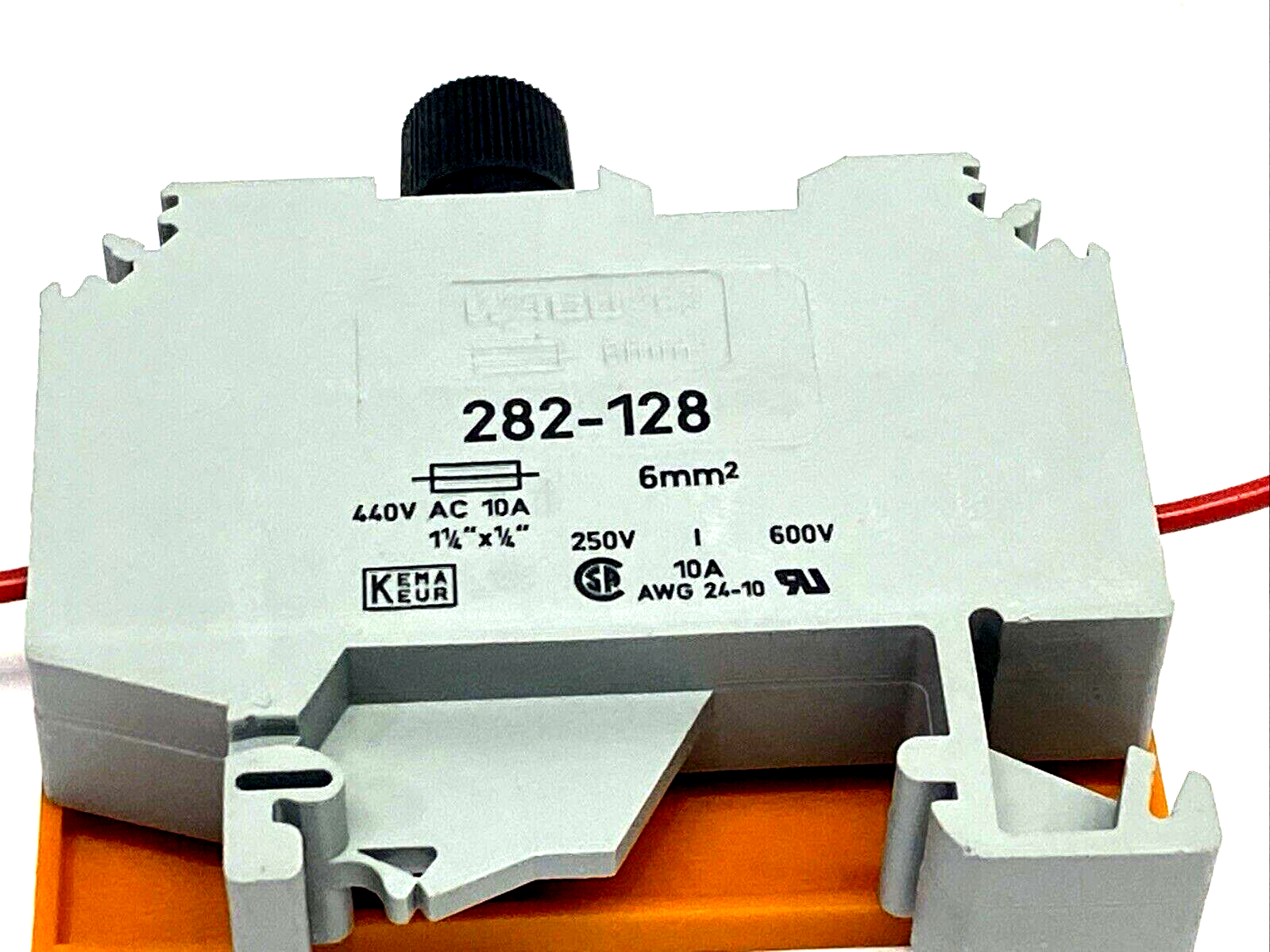 Wago 282-128 2-Conductor Fuse Terminal Block 6mm², Cage Clamp, Gray, LOT OF 4 - Maverick Industrial Sales