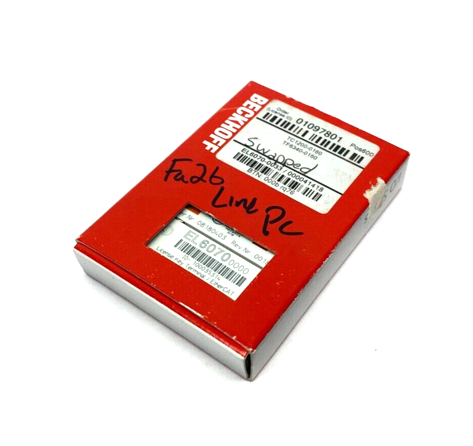 Beckhoff EL6070 License Key EtherCAT Terminal for TwinCAT 3.1 - Maverick Industrial Sales