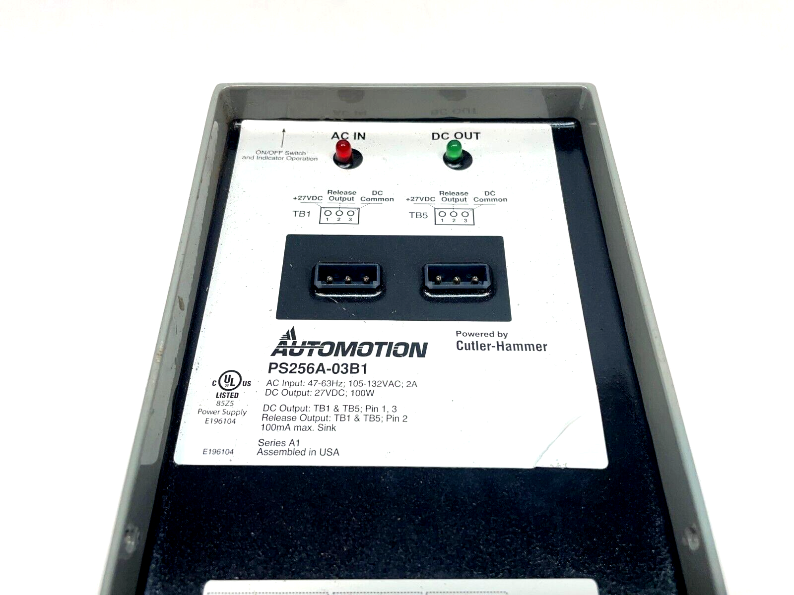 Cutler-Hammer Automotion PS256A-03B1 DC Power Supply Module, 27VDC 100W Output - Maverick Industrial Sales