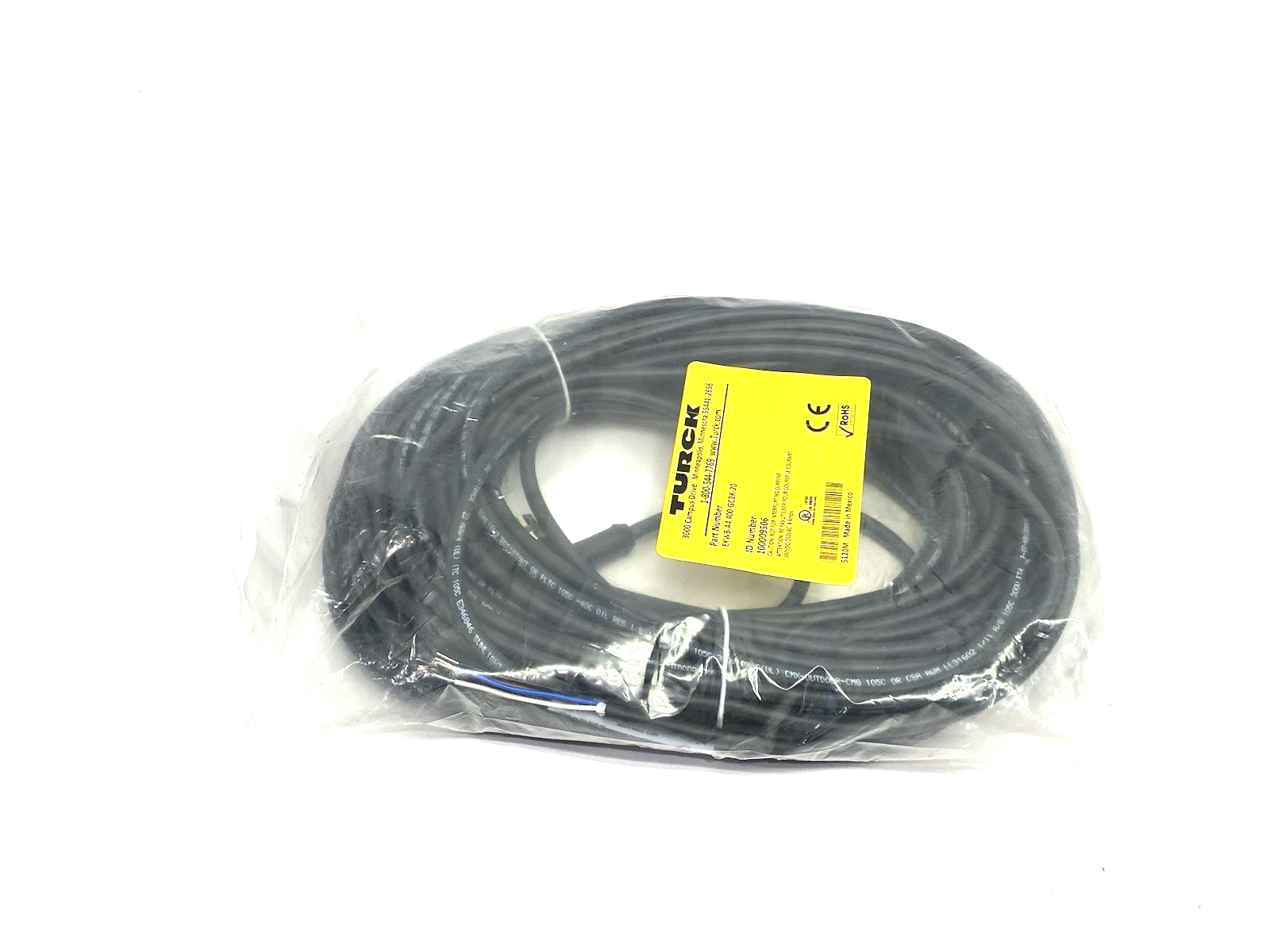 EKWB-A4.400-GC2K-20 | Turck Female Right Angle Cable M12 4-Pin Sgl-End 100009506 - New - Maverick Industrial Sales