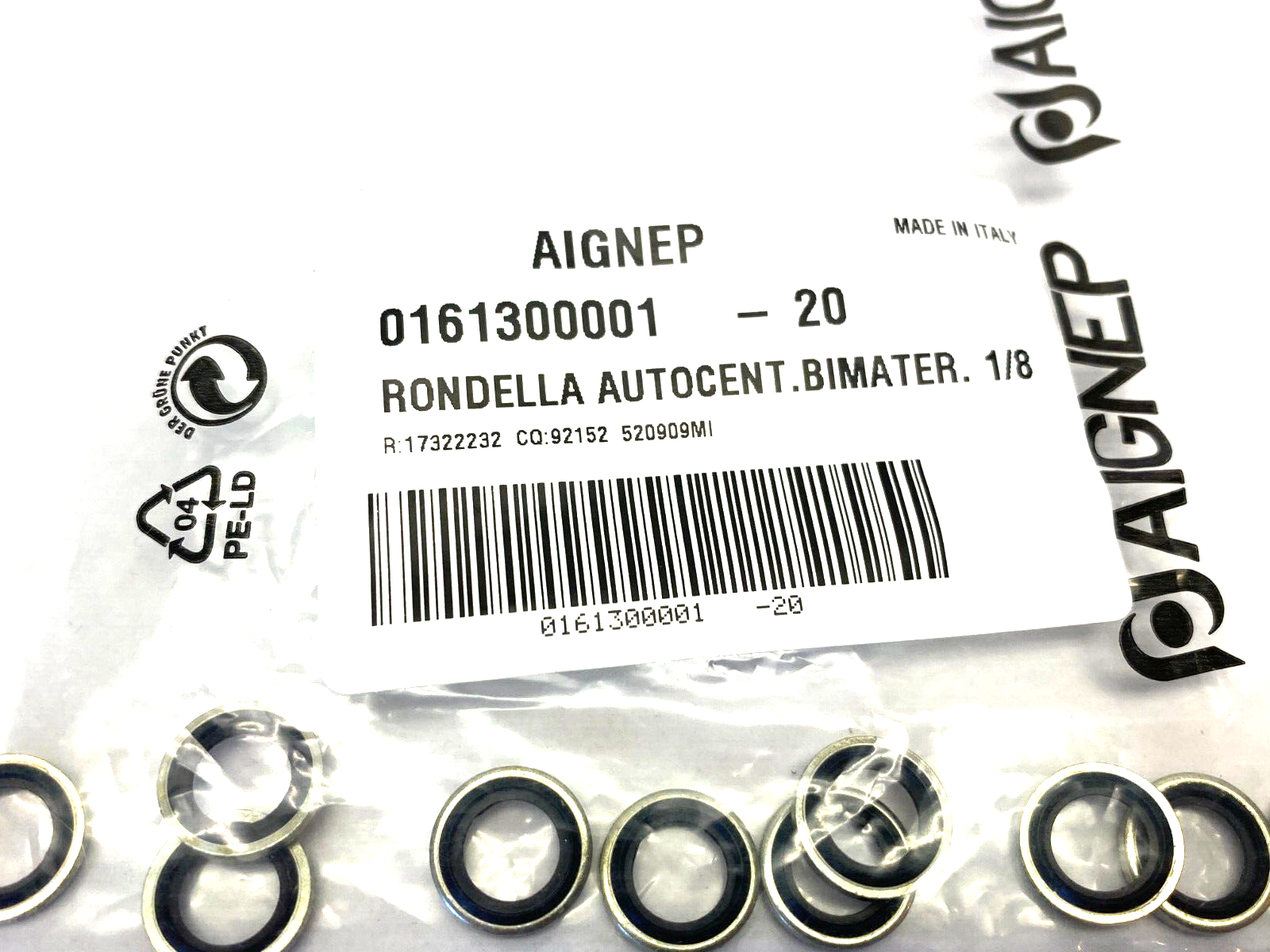 0161300001 | Aignep Self-Centering Washer PKG OF 10 - New Other - Maverick Industrial Sales