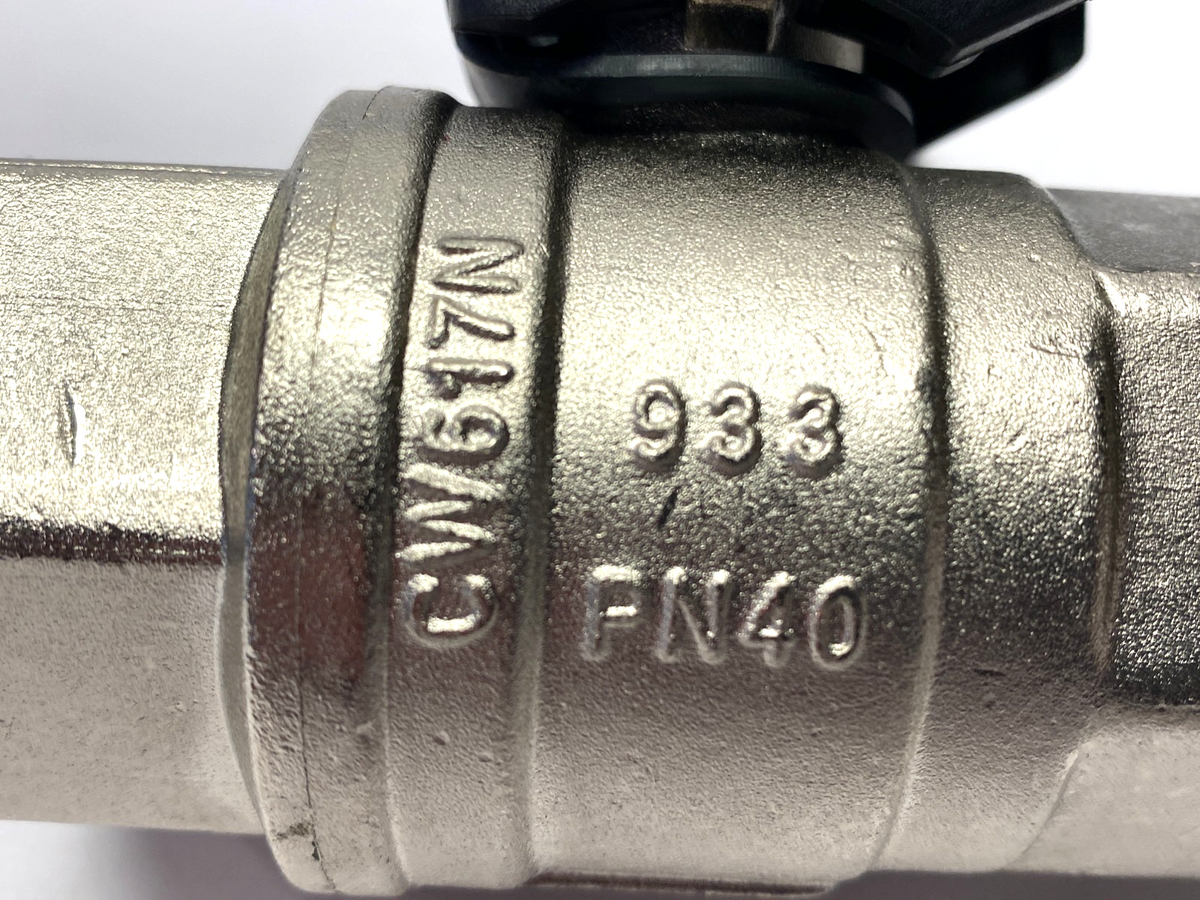 BEE 0020027001025 Ball Valve, 2-Way, Nickel-Plated Brass, F/F, 1" Female Thread - Maverick Industrial Sales