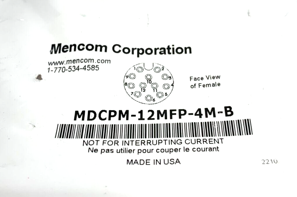Mencom Corporation MDCPM-12MFP-4M-B 12 Pin Sheilded Cordset M to F Straight - Maverick Industrial Sales