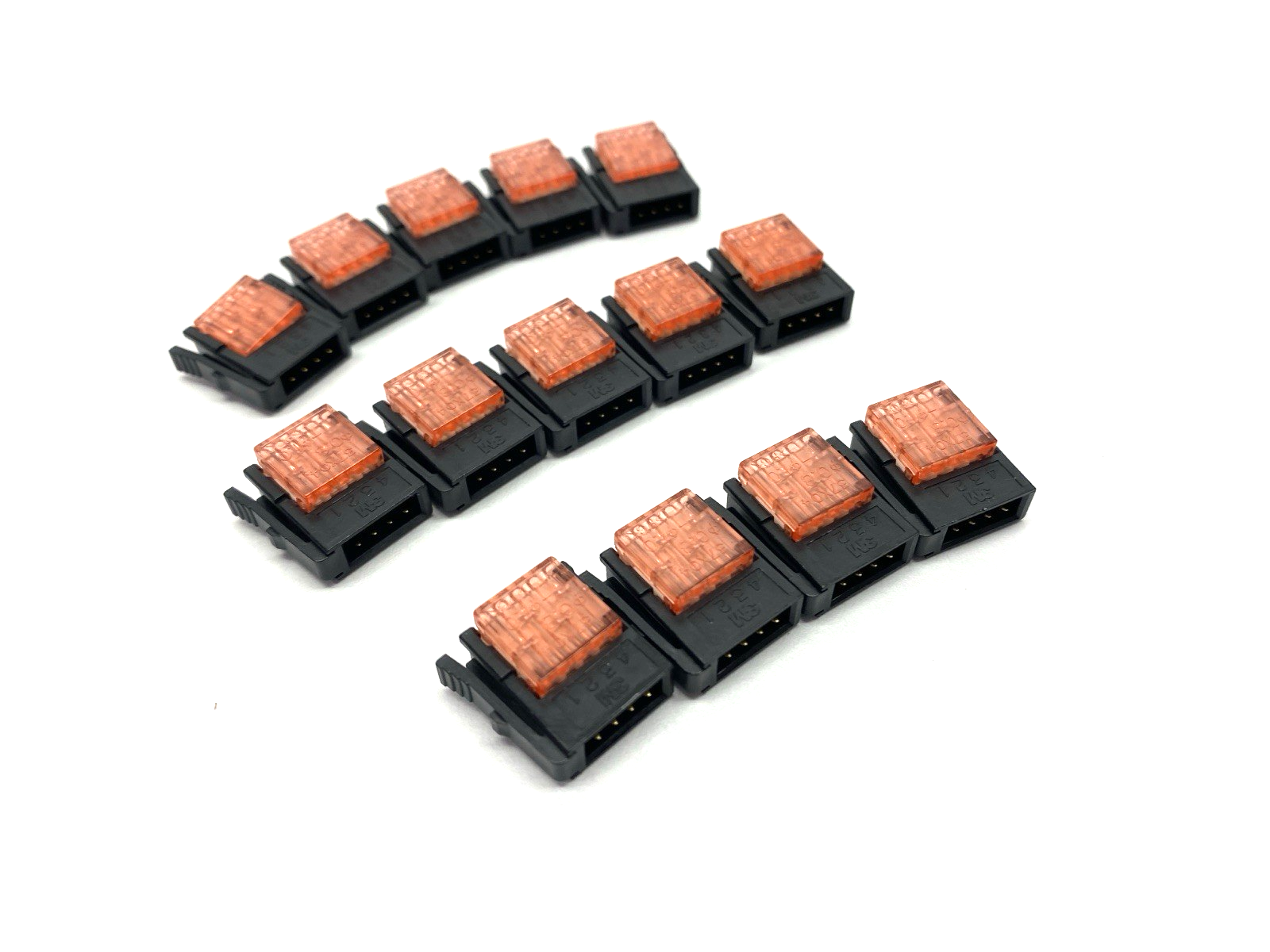 3M 37104-3101-000 FL Red Mini-Clamp Plug Connector 4-Pin 24-26 AWG LOT OF 14 - Maverick Industrial Sales