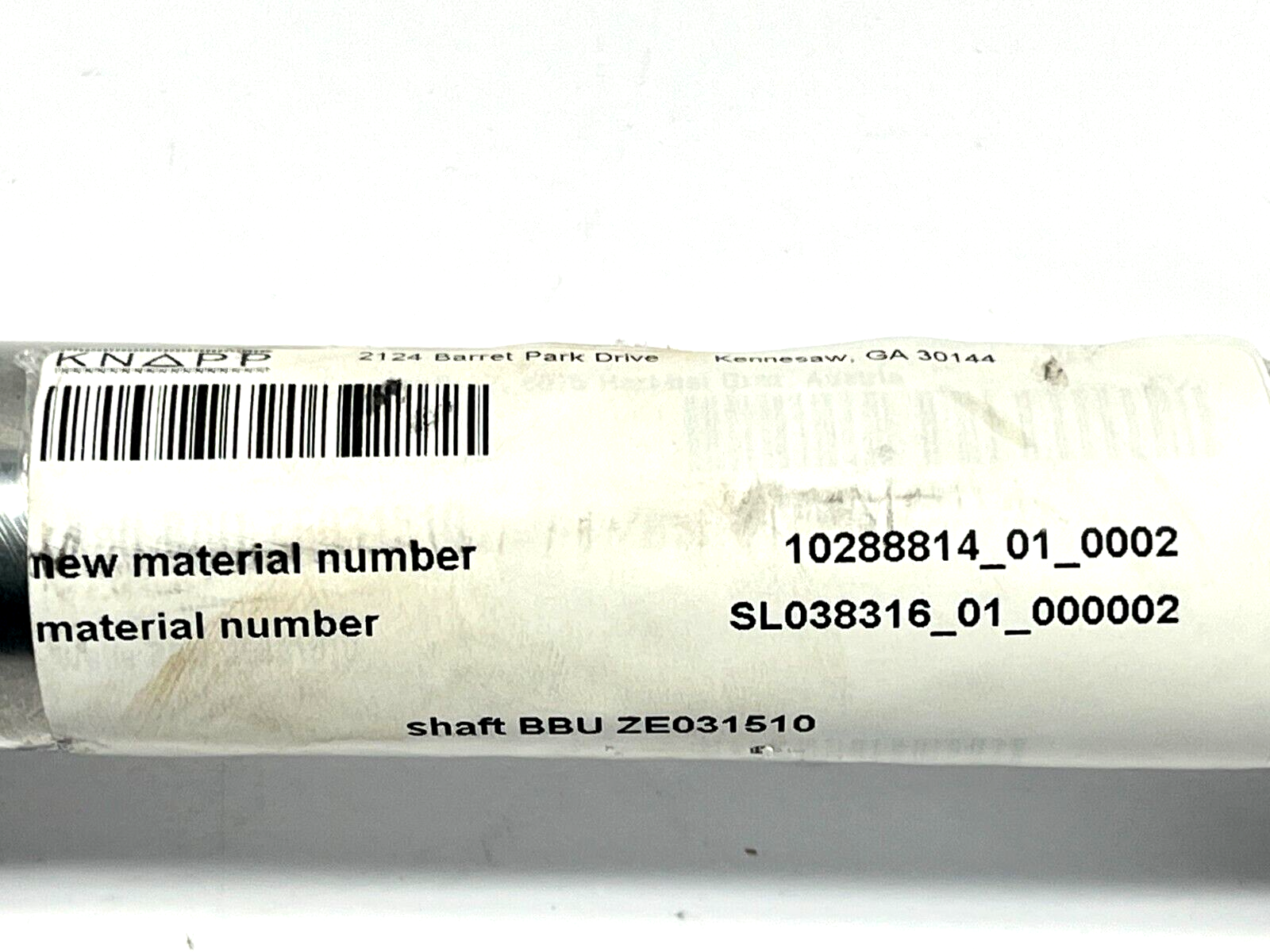 Knapp 10288814-01-0002 Shaft BBU ZE031510 SL038316_01_000002 - Maverick Industrial Sales