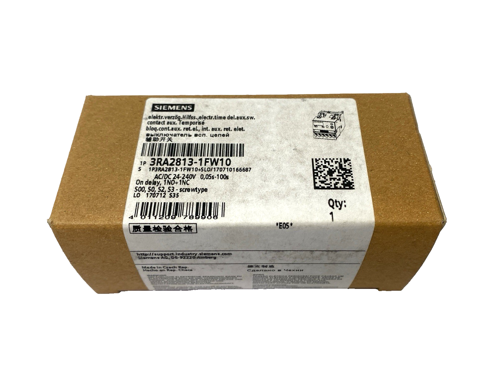 Siemens 3RA2813-1FW10 Solid State Time-Delayed Auxiliary Switch 24-240V AC/DC - Maverick Industrial Sales