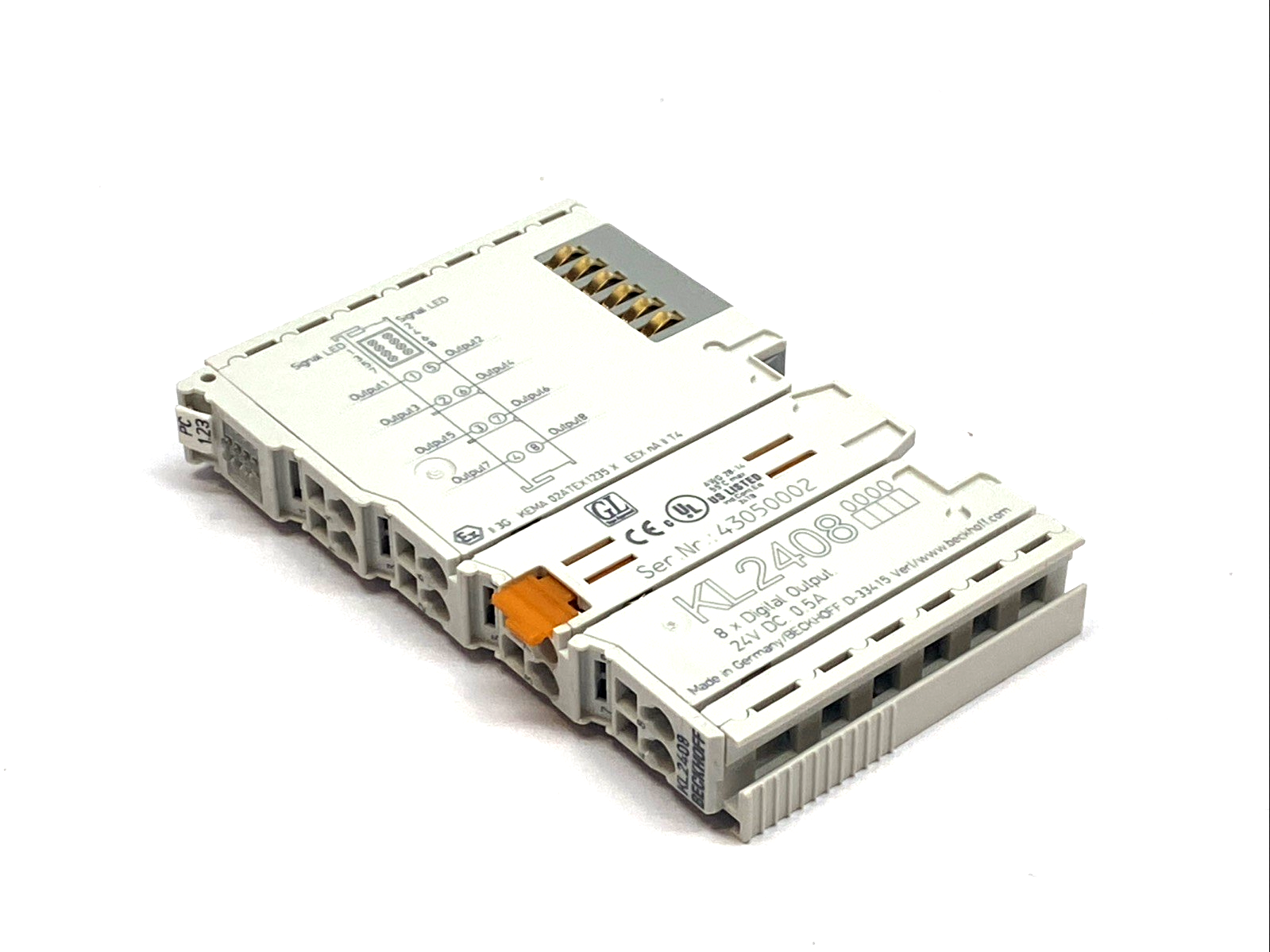 KL2408 | Beckhoff Bus Terminal 8‑Channel 24V DC 0.5A Digital Output Module 1‑Wire - Used - Maverick Industrial Sales