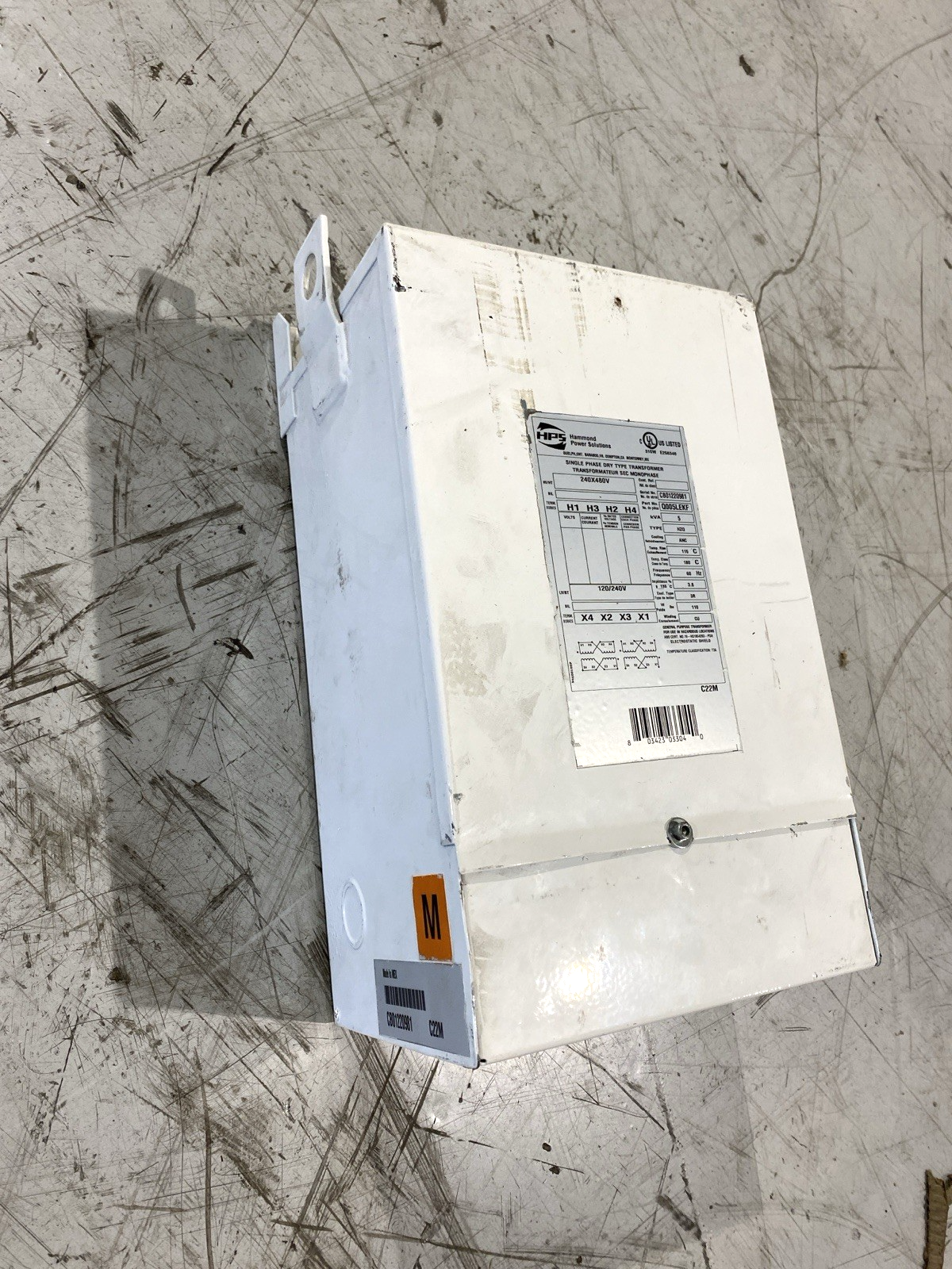 HPS Q005LEKF Single Phase Dry Type Transformer 240x480V / 120x240V - Maverick Industrial Sales