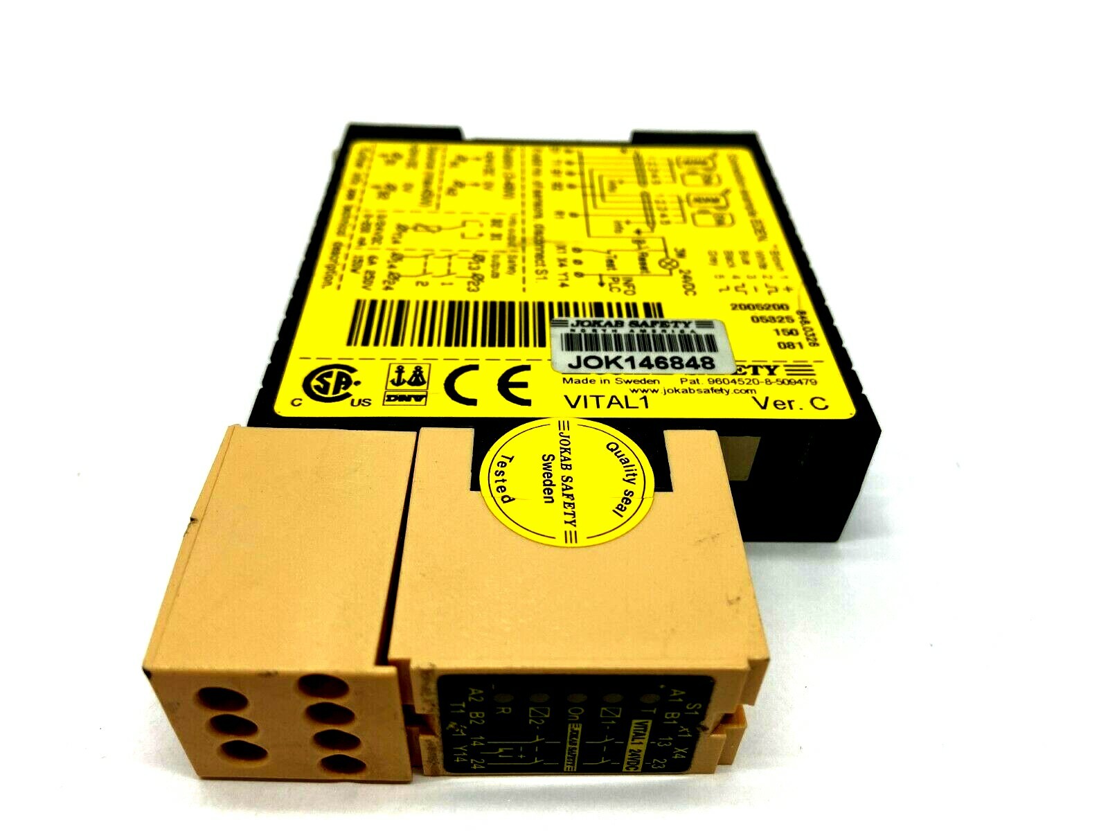 Jokab Safety VITAL1 Safety Relay MISSING TERMINALS - Maverick Industrial Sales