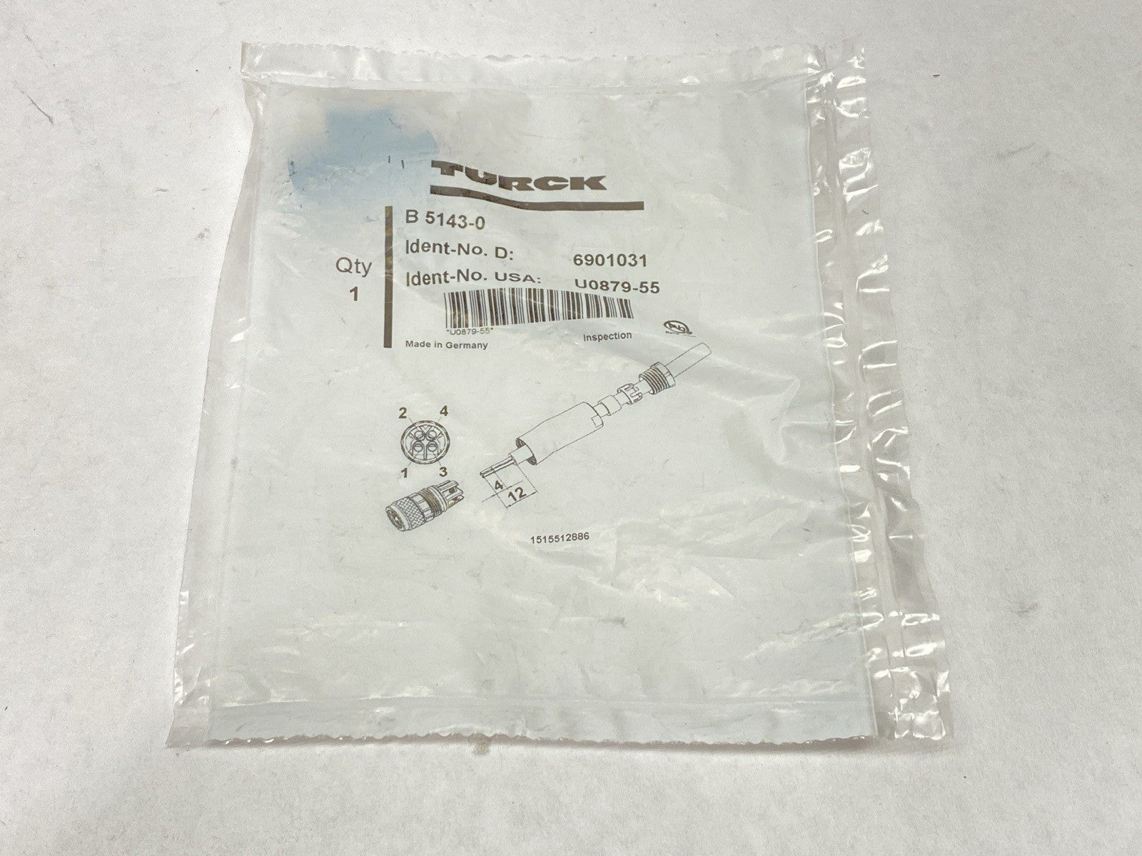 Turck B 5143-0 Field Wireable Connector Female M8 4-Pin U0879-55 - Maverick Industrial Sales