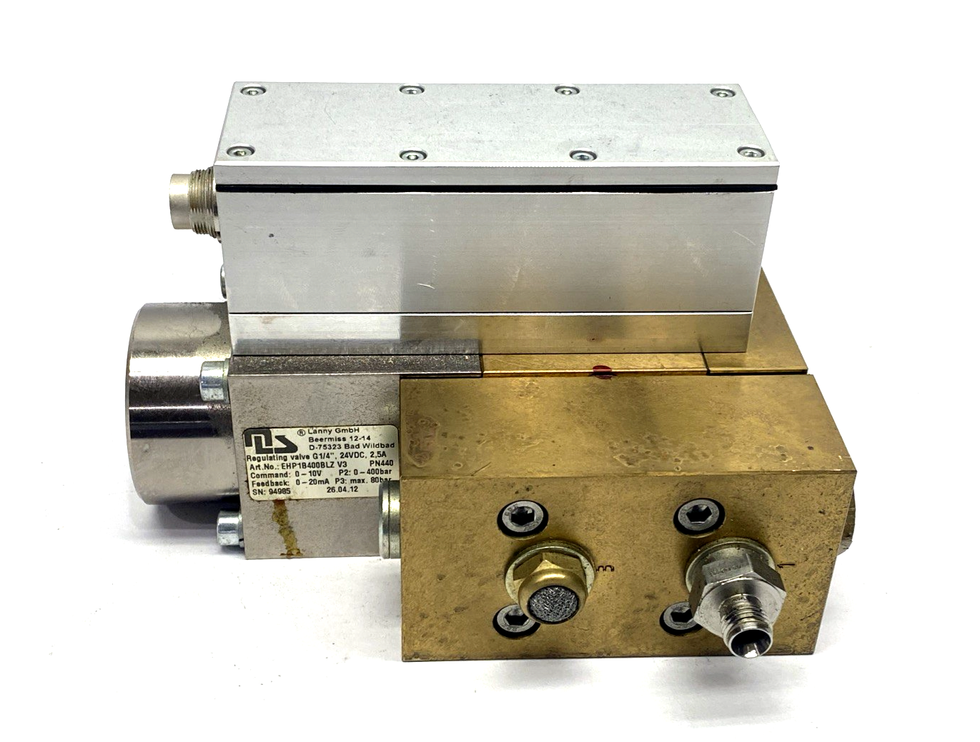 EHP1B400BLZV3 | Lanny EHP1B400 BLZ V3 Regulating Valve, G 1/4" 24VDC 2.5A PN440 - Used - Maverick Industrial Sales