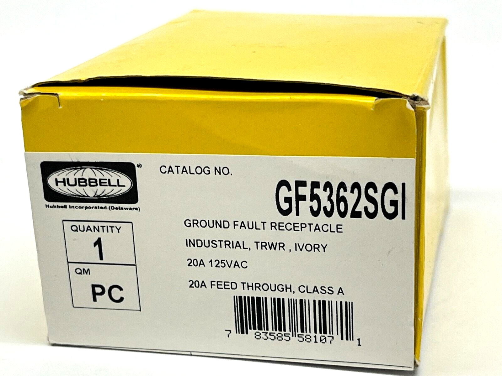 Hubbell GF5362SGI Extra Heavy Duty Tamper Resistant Receptacle, Self-Test, 20A - Maverick Industrial Sales
