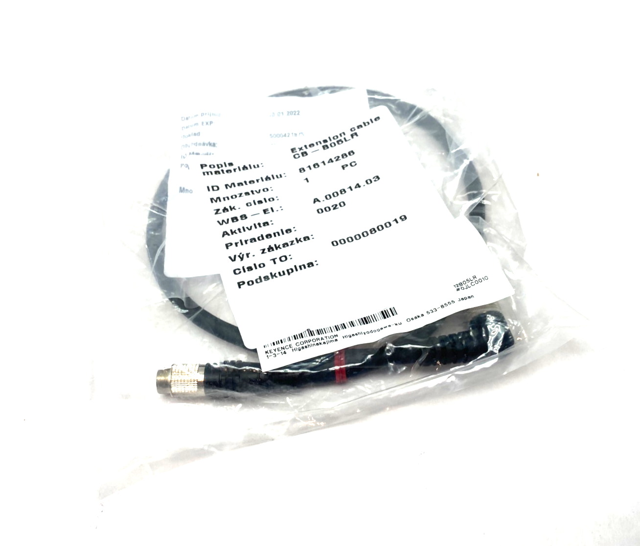 Keyence CB-B05LR Extension Cable L-Shaped 0.5m Length - Maverick Industrial Sales