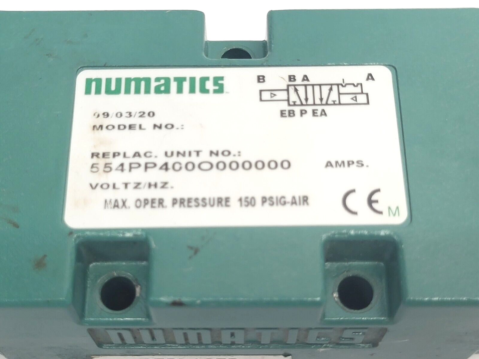 554PP400O000000 | Numatics Pneumatic Pilot Valve - Used - Maverick Industrial Sales
