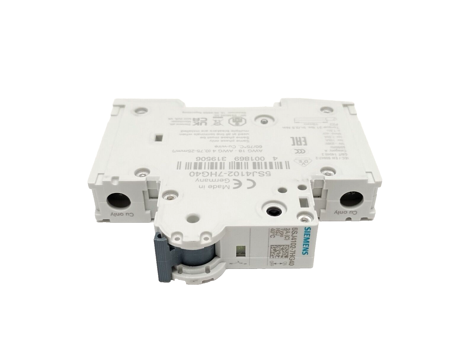 Siemens 5SJ4102-7HG40 Miniature Circuit Breaker 1P 2A 240V - Maverick Industrial Sales
