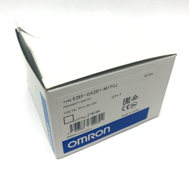 Omron E2EF-QX2D1-M1TGJ Cylinder Proximity Sensor M8 Stainless Housing 2mm Range - Maverick Industrial Sales