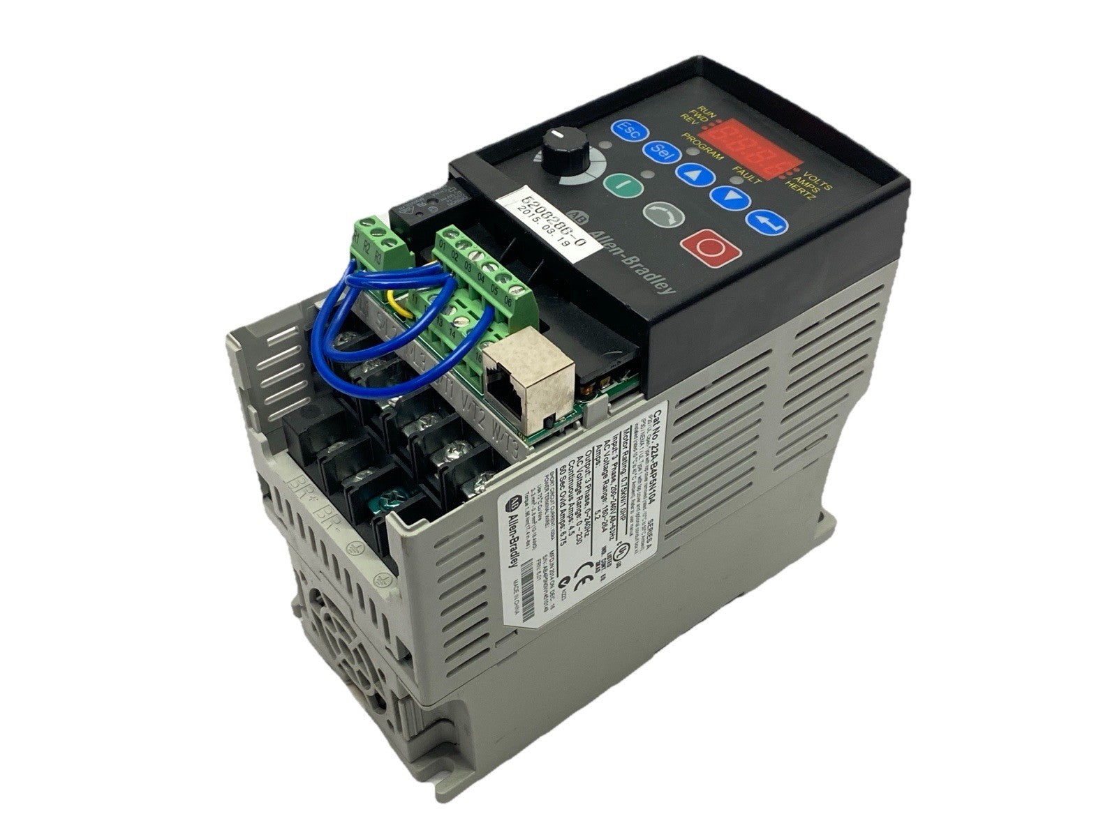 22A-B4P5N104 | Allen Bradley Ser A PowerFlex AC Drive 4-0.75kW 1HP - For parts or not working - Maverick Industrial Sales