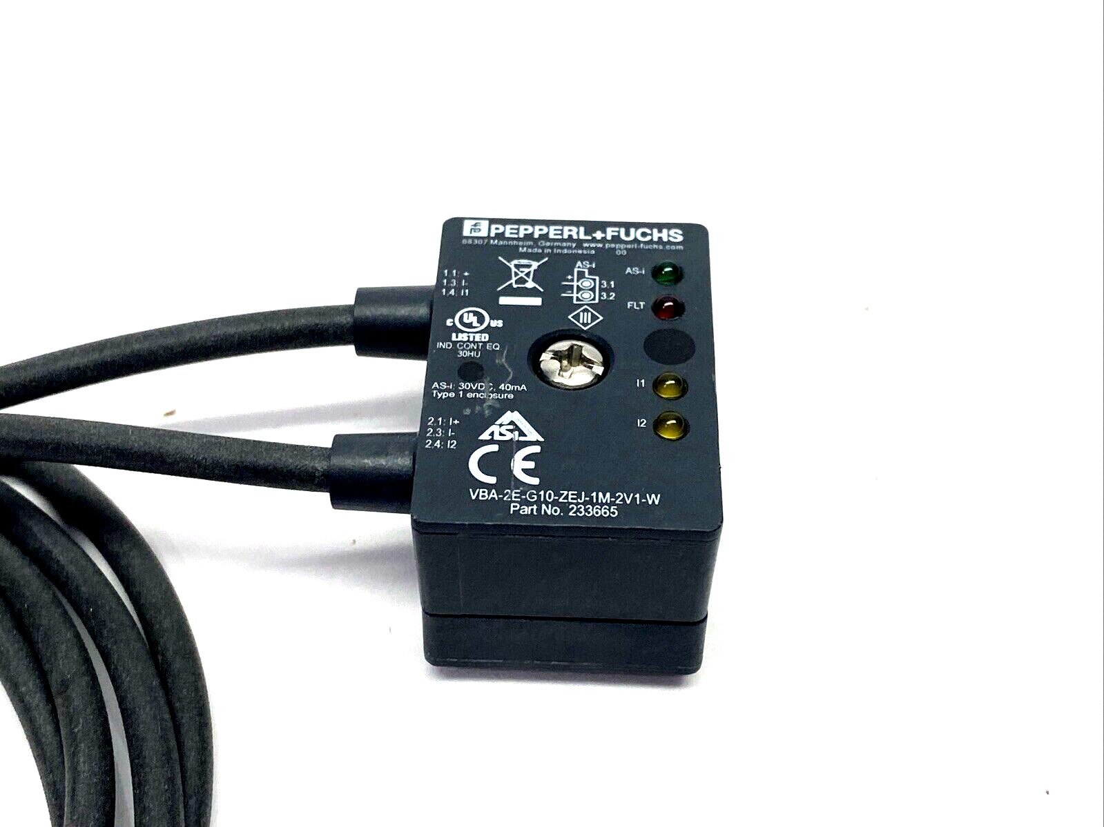 Pepperl+Fuchs 233665 AS-Interface Sensor Module VBA-2E-G10-ZEJ-1M-2V1-W - Maverick Industrial Sales