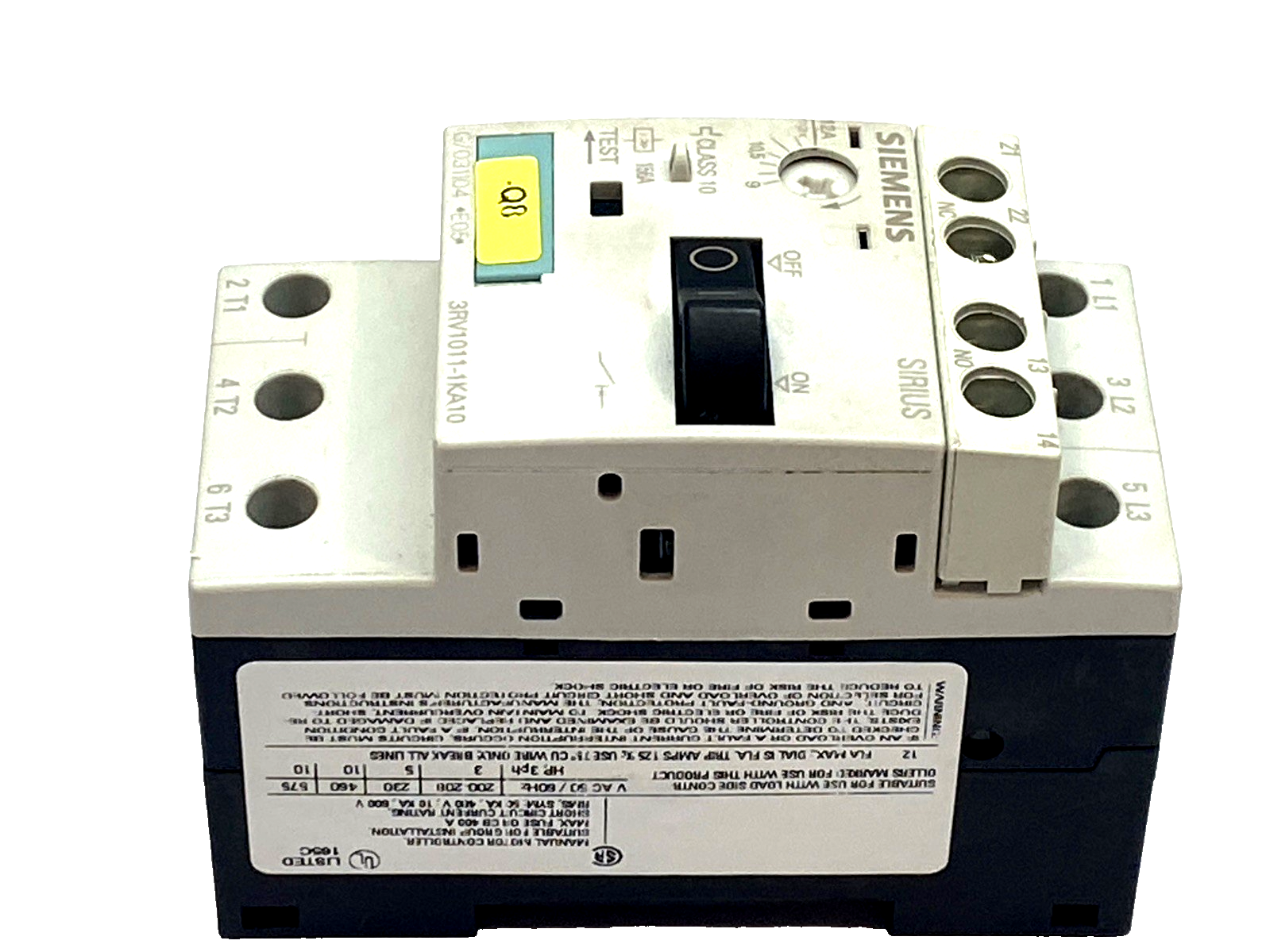 Siemens 3RV1011-1KA10 Motor Protection Breaker 9-12A 3P 690VAC - Maverick Industrial Sales