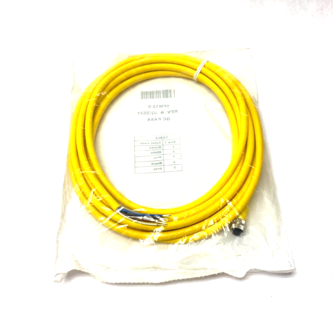 Smart Vision Lights 5PM12-5 Single Ended 5-Pin M12 Female to Leads 5m Length - Maverick Industrial Sales