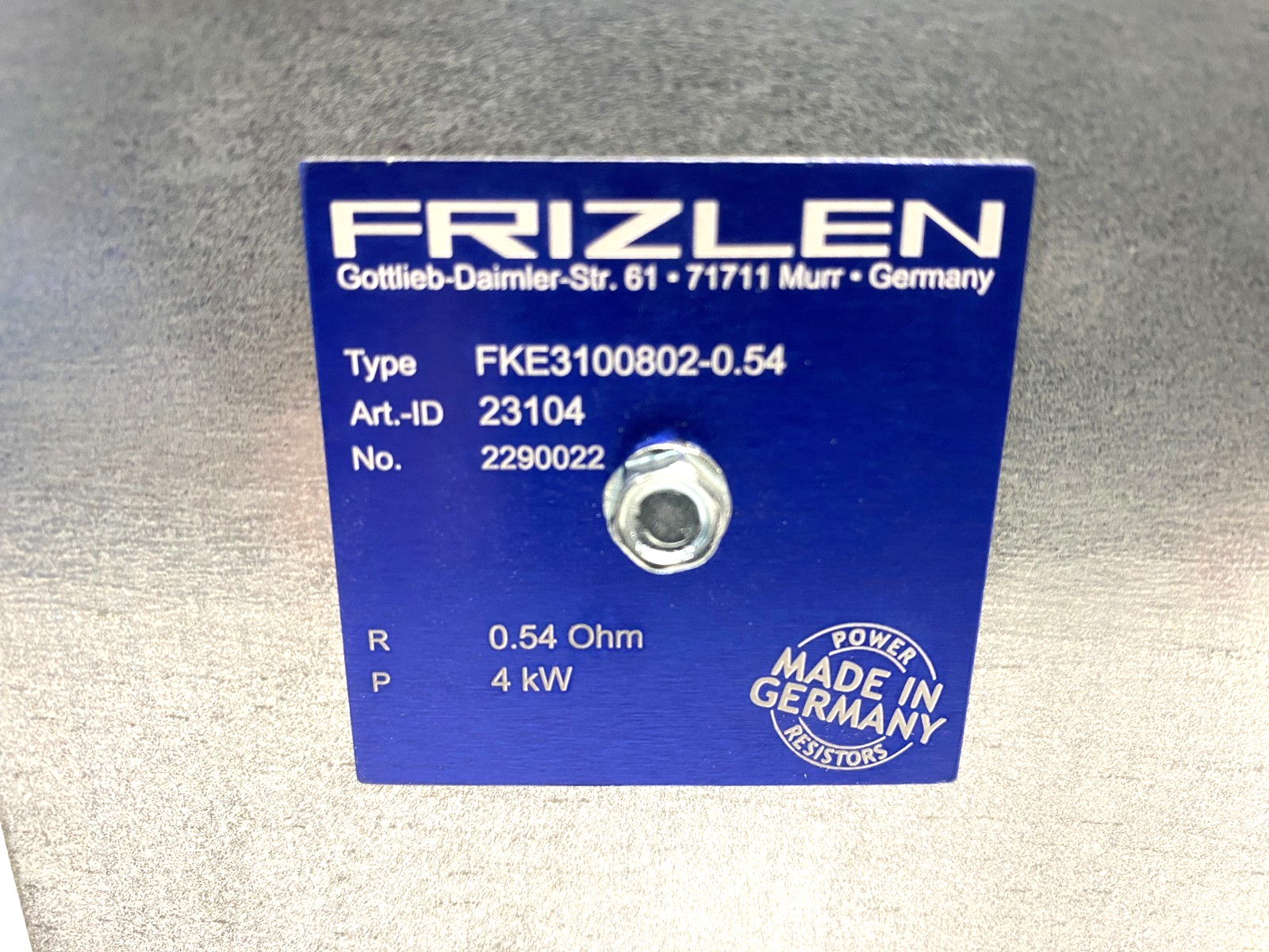 Frizlen FKE100802-0.54 Power Resistor - Maverick Industrial Sales